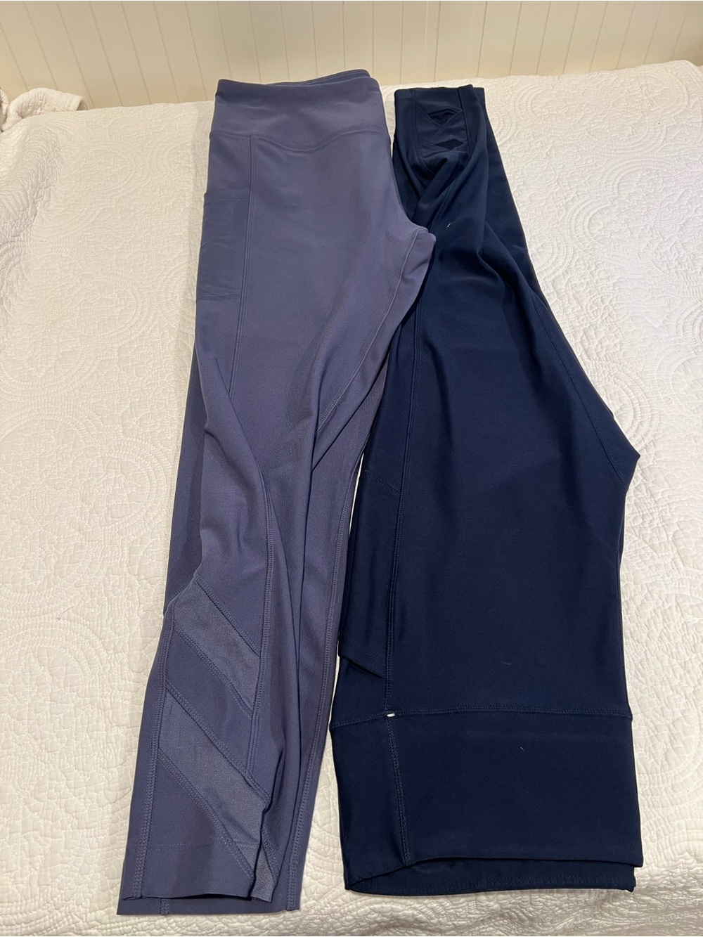 2 Pair NWOT Mondetta Mesh Performance Leggings | Periwinkle & Navy | XL Pockets - Picture 3 of 12